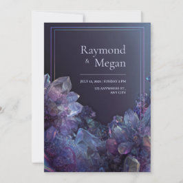 Iridescent Purple Amethyst Holographic Frame 招待状