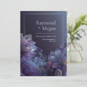 Iridescent Purple Amethyst Holographic Frame 招待状 (スタンド正面)