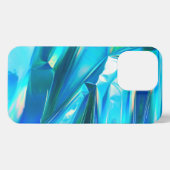 Iridescent Rainbow Metallic Pastel Aqua iPhoneケース (裏面横)