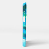 Iridescent Rainbow Metallic Pastel Aqua iPhoneケース (右側面)
