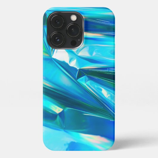 Iridescent Rainbow Metallic Pastel Aqua iPhoneケース (裏面)