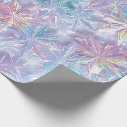 Iridescent shimmering snowflakes pattern ラッピングペーパー (角)