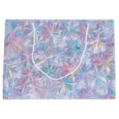 Iridescent shimmering snowflakes pattern ラージペーパーバッグ (正面)