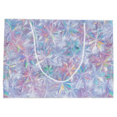 Iridescent shimmering snowflakes pattern ラージペーパーバッグ (裏面)