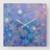 Iridescent snowflakes  スクエア壁時計 (正面)