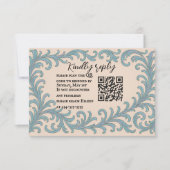 Iridescent Vow QR Code Wedding RSVP Card (正面)
