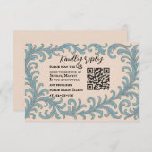 Iridescent Vow QR Code Wedding RSVP Card (正面/裏面)