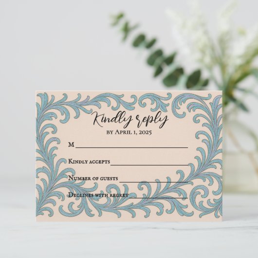 Iridescent Vow Wedding RSVP Card (スタンド正面)
