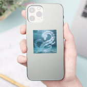 Iridescent Water Dragon Art Fantasy Dragon Design  シール (スマートフォン)