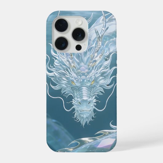 Iridescent Water Dragon Art Fantasy Dragon Design iPhoneケース (裏面)