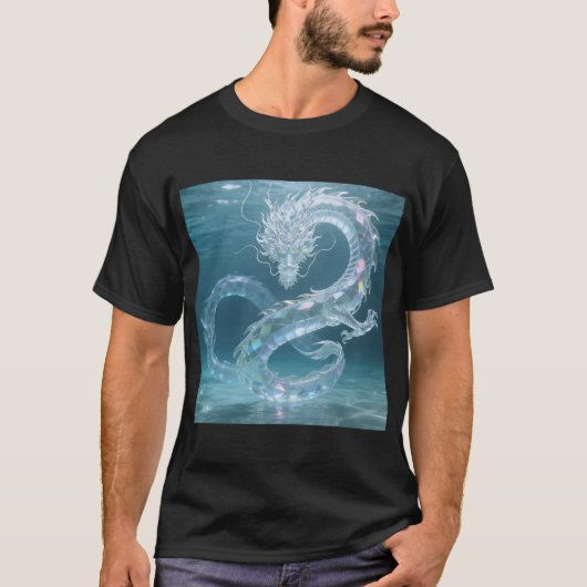 Iridescent Water Dragon Art Fantasy Dragon Design  Tシャツ (正面)