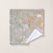 Iridescent White Pearl Bubble Opalescent Cream バスタオルセット (ウォッシュタオル)