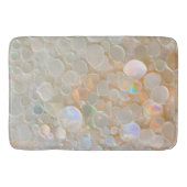Iridescent White Pearl Bubble Opalescent Cream バスマット (正面)