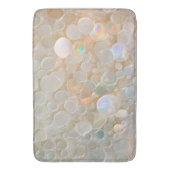 Iridescent White Pearl Bubble Opalescent Cream バスマット (正面縦)