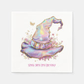Iridescent Witch Hat Birthday スタンダードカクテルナプキン (正面)