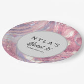 Iridesecent Pink and Purple Sequin ペーパープレート (アングル)