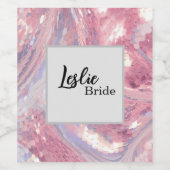 Iridesecent Pink and Purple Sequin ワインラベル (シングルラベル)