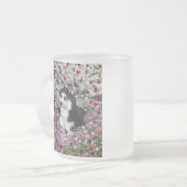 Irie花のシベリアンハスキー フロストグラスマグカップ (正面左)