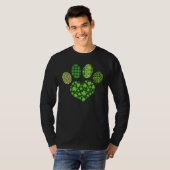 Iriish Cute Dog Paw C St Patrick's Day Lucky Shamr Tシャツ (正面フル)