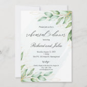 IRINAリハーサルディナー招待状テンプレートグリーン 招待状 (正面)