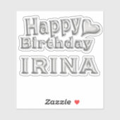 Irina Happy Birthday silver Aufkleber Sticker シール (シート)