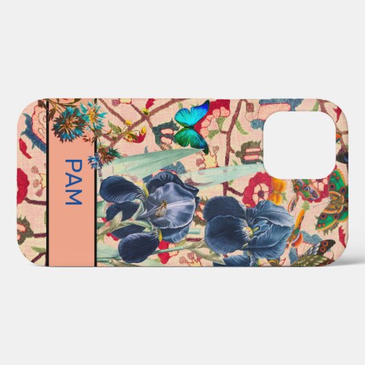 IRISとWILLIAM MORRIS iPhone 12ケースDIY名 Case-Mate iPhoneケース (裏面 (横))