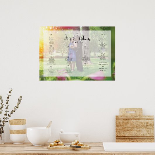 Iris+Adamの予約済み座席表(28" x 20") ポスター (キッチン)