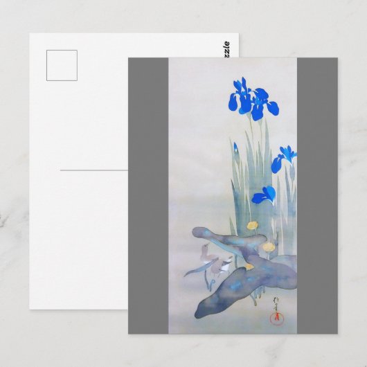 Iris and Bird、渡辺聖亭 ポストカード (正面/裏面)