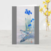 Iris and Bird, Watanabe Seitei カード (黄色い花)