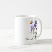 Iris Birth Month Flower コーヒーマグカップ (正面右)