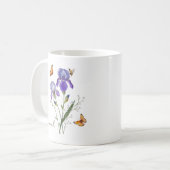 Iris Birth Month Flower コーヒーマグカップ (正面左)