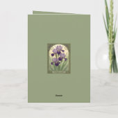 Iris Birthday Flowers February Art Nouveau Style カード (裏面)