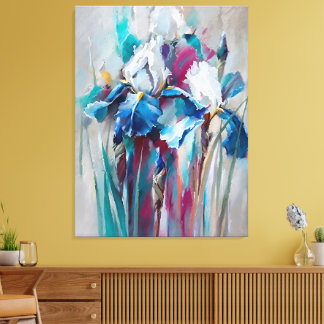Iris Bloom – Modern Impressionist Floral Wall Art  キャンバスプリント