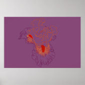 Iris Botanical Line Art ポスター (正面)