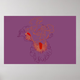 Iris Botanical Line Art ポスター