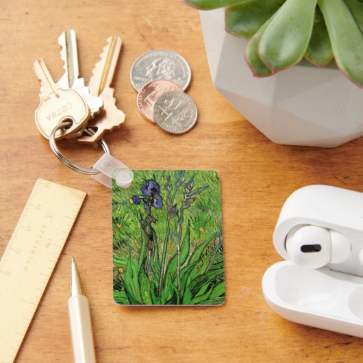 Iris by Vincent vanゴッホ、ヴィンテージガーデンフラワーズ キーホルダー (デスク)