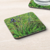 Iris by Vincent vanゴッホ、ヴィンテージガーデンフラワーズ コースター (左側)