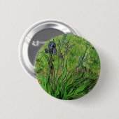 Iris by Vincent vanゴッホ、ヴィンテージガーデンフラワーズ 缶バッジ (正面&裏面)