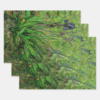 Iris by Vincent van Gogh, Vintage Garden Flowers ラッピングペーパーシート