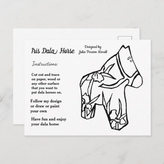 Iris Dala Horse #3  Pattern to Share シーズンポストカード (正面/裏面)