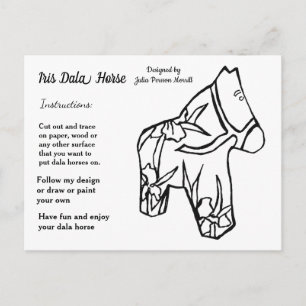 Iris Dala Horse #3  Pattern to Share シーズンポストカード