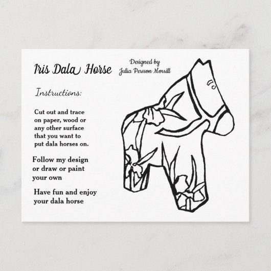 Iris Dala Horse #3  Pattern to Share シーズンポストカード (正面)