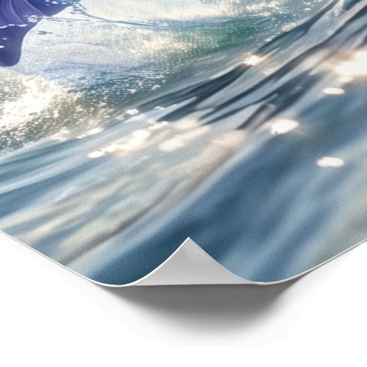 Iris Dolphin Ocean Bloom ポスター (角)