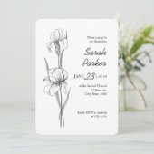 Iris Flower Celebration of Life Memorial Card 招待状 (スタンド正面)
