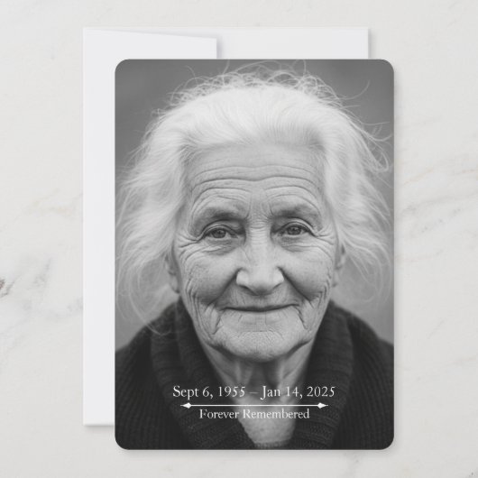 Iris Flower Celebration of Life Memorial Card 招待状 (裏面)