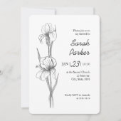 Iris Flower Celebration of Life Memorial Card 招待状 (正面)
