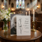 Iris Flower Celebration of Life Memorial Card 招待状