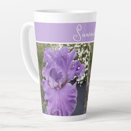 Iris Flower Flowers Purple Lavender Lilac Floral カフェラテマグ (左アングル)
