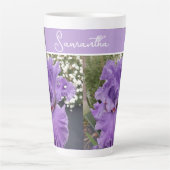 Iris Flower Flowers Purple Lavender Lilac Floral カフェラテマグ (正面)