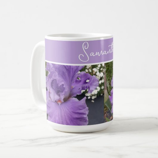 Iris Flower Flowers Purple Lavender Lilac Floral コーヒーマグカップ (正面左)